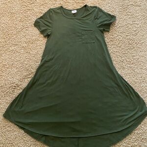 LulaRoe XS Carly army green perfect condition super soft hi-lo hem